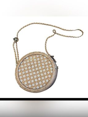 Corkcho cork shoulder bag with a white daisy print